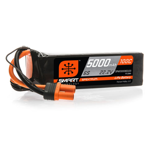 Spektrum SPMX50006S100 Smart 6S 22.2V LiPo Battery, 100C 5000mAh, IC5