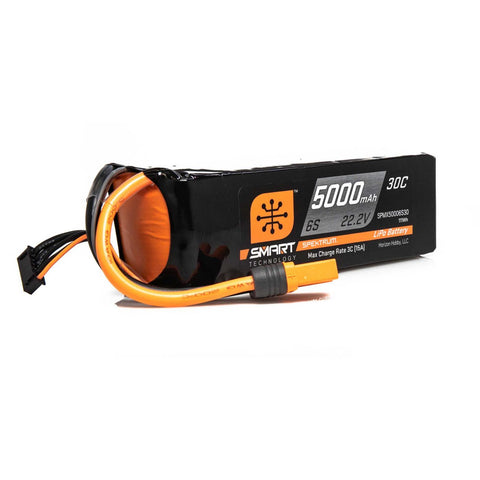 Spektrum SPMX50006S30 Smart 6S 22.2V LiPo Battery, 30C 5000mAh, IC5