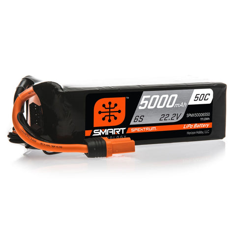 Spektrum SPMX50006S50 Smart 6S 22.2V LiPo Battery, 50C 5000mAh, IC5