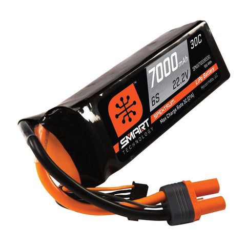 Spektrum SPMX70006S30 Smart 6S 22.2V LiPo Battery, 30C 7000mAh, IC5