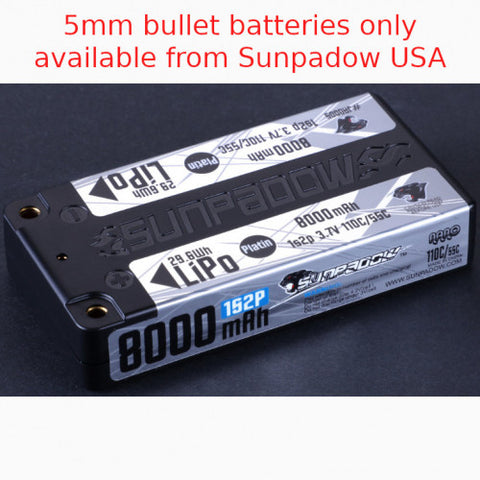 Sunpadow JA0005 Platin Series 3.7V 1S LiPo Battery, 8000mAh 110C