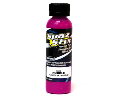 Spaz Stix 02350 Purple Fluorescent Airbrush Paint, 2oz