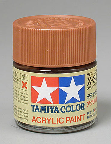 Tamiya 81034 X-34 Acrylic Paint, Metallic Brown, 3/4 oz