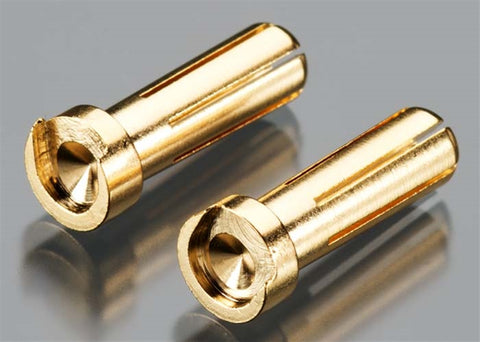 Tq Wire Products 2507 Male Bullet Connector, 5mm/19mm, Low Profile, Gold