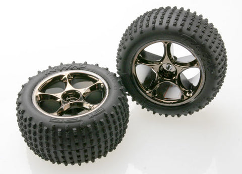 Traxxas 2470A Alias Tires, Tracer 2.2" Wheels, Black Chrome