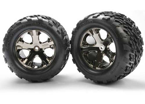 Traxxas 3668A Talon Tires, All-Star Black Chrome Wheels, Rear