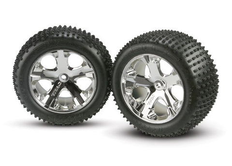 Traxxas 3770 Alias Tires, All-Star Wheels, 2.8", Chrome, Rear