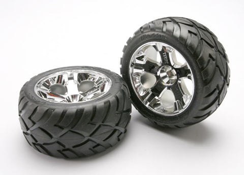 Traxxas 5577R Anaconda Tires, All-Star 2.8" Wheels, Chrome, Nitro