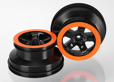 Traxxas 5868X SCT Beadlock Style Wheels, Black/Orange, 2WD/4WD