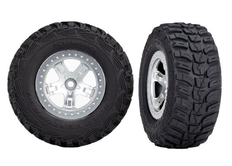 Traxxas 5880X Kumho Tires/SCT Beadlock Style Wheels, Satin Chrome