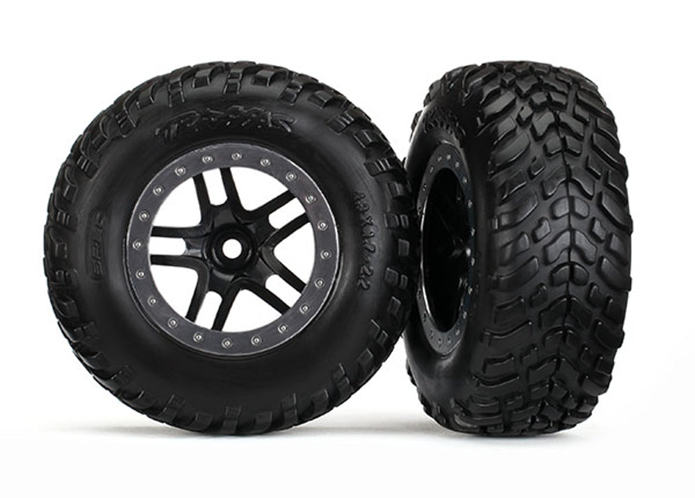 TRA5889 5889 SCT Off-Road Tires, SCT SS Wheels, Black/S Chrome