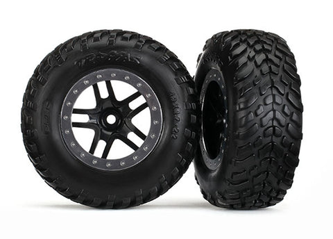 Traxxas 5889R SCT S1 Off-Road Tires, SCT Wheels, 4WD F/R 2WD Front