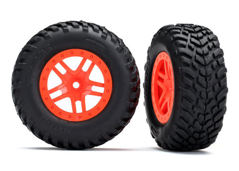 Traxxas 5892 SCT Off-Road Tires, Split-Spoke Wheels, Orange