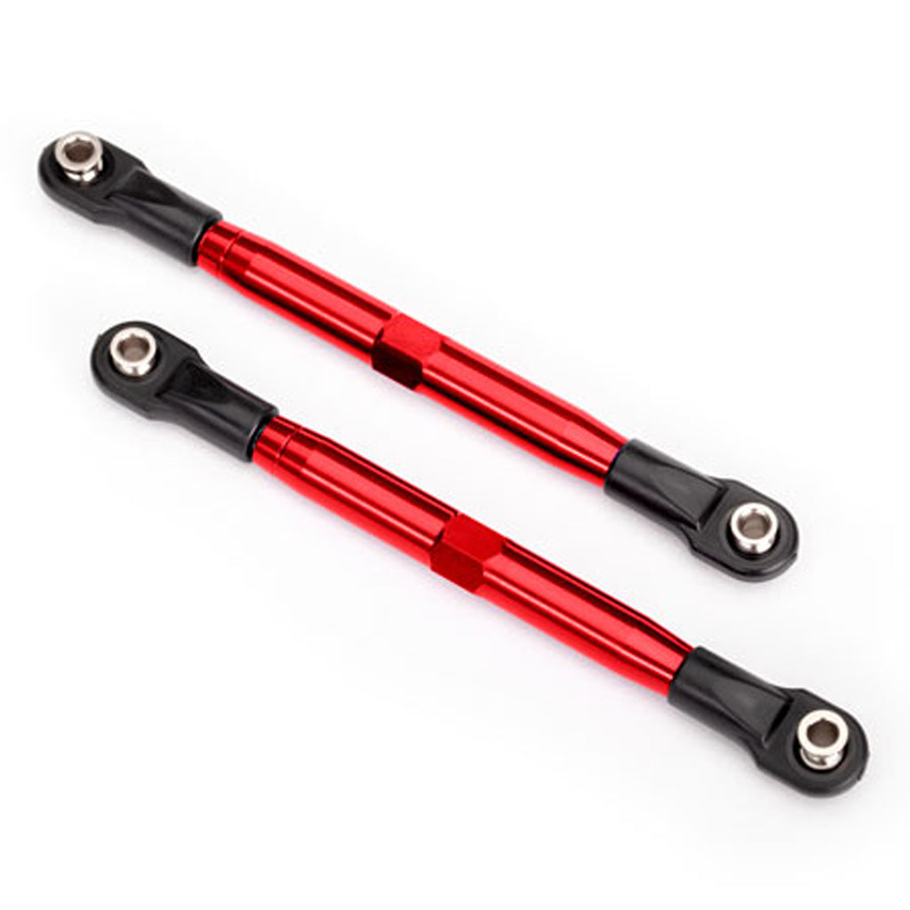 TRA6742R 6742R Front & Rear Aluminum Toe Links, Red