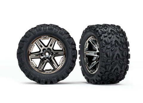 Traxxas 6773X Talon Extreme Tires, RXT Wheels, Black Chrome