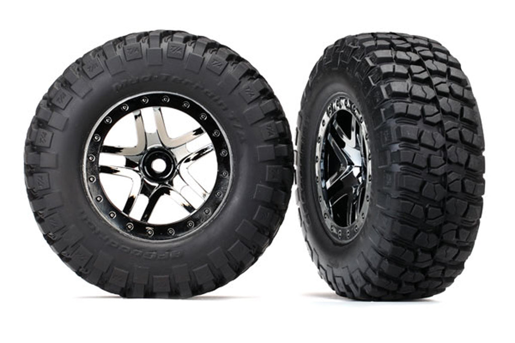 TRA6873T 6873T Mud-Terrain Tires, SS Wheels, Black Chrome