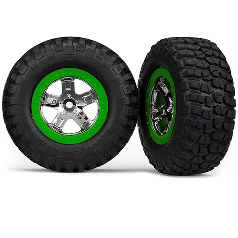 Traxxas 6876 BFGoodrich Tires, SCT Wheel Chrome/Green