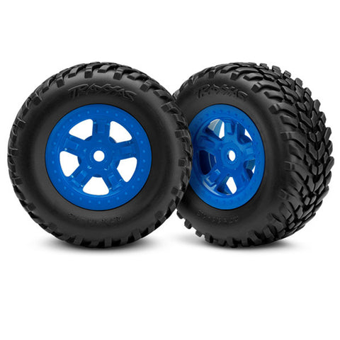 Traxxas 7674 SCT Off-Road Racing Tires & SCT Wheels, Blue