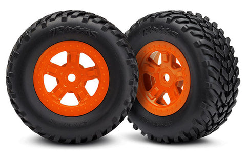 Traxxas 7674A SCT Off-Road Racing Tires, SCT Wheels, Orange