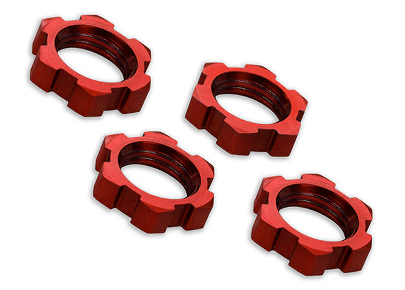 TRA7758R 7758R 17mm Splined Wheel Nut, Red, X-Maxx