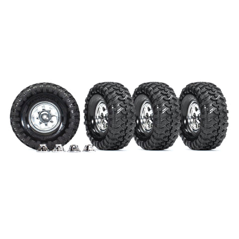 Traxxas 8183X Canyon Trail Tires, 1.9" Classic Wheels Set, Chrome