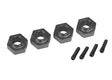 TRA8269A 8269A Aluminum Hex 12mm Wheel Hubs, Charcoal Gray