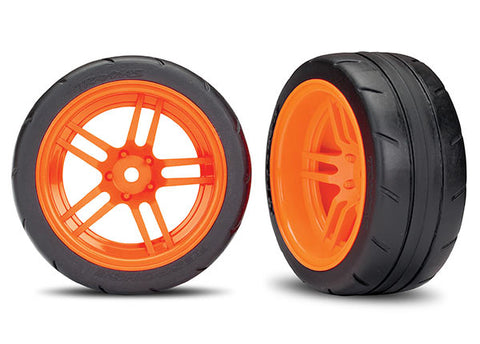 Traxxas 8374A Response Tires, Split-Spoke Wheels, 1.9", Orange