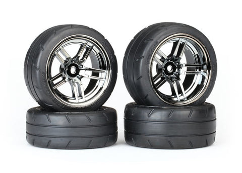Traxxas 8375 Reponse Tires, Split-Spoke Wheels, 1.9", Blk Chrome
