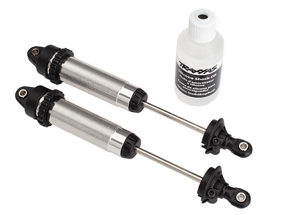 TRA8451 8451 Front Aluminum GTR Shocks, 134mm, Non-Threaded, Silver