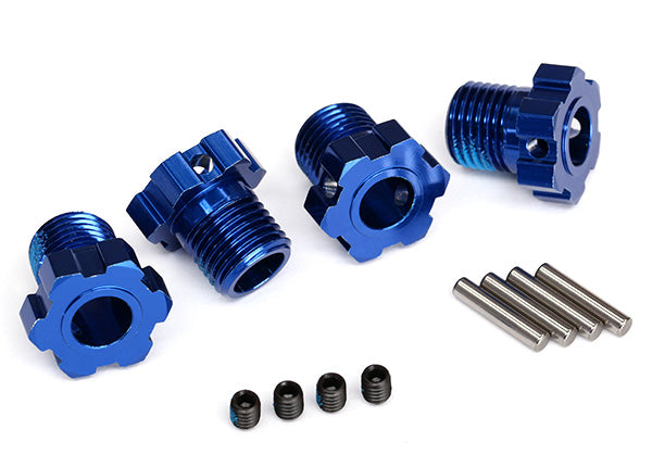 TRA8654 8654 Aluminum Splined 17mm Wheel Hub Hex, Blue