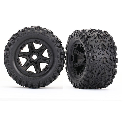 Traxxas 8672 Talon EXT Tires & Wheels, Foam Inserts, Black