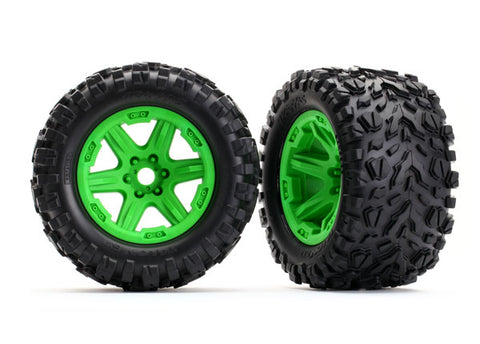 Traxxas 8672G Talon EXT Tires & Wheels, 3.8", Green