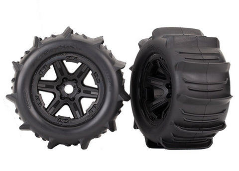 Traxxas 8674 Paddle Tires, 3.8" Black Wheels